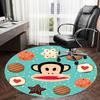 1pc Paul Frank Monkey Cookies Round carpet, Made of Polyester,Perfect for Decorating Office Chairs, Living Rooms,Vibrant Decorative Rug