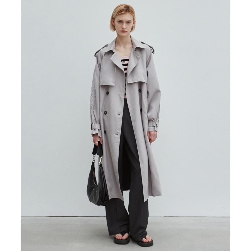 

NICKNICOLE 21FW Двойной тренч оверсайзСерый