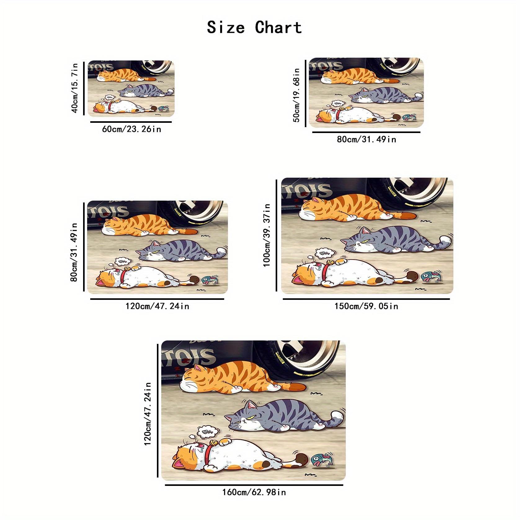 

Cartoon Cat Carpet Kitchen Rug Soft Door Mat Welcome Mat Warm Living Room Carpet Rug For Bedroom Bedside Blanket Home Dec 40X60CM (1.3X2FT