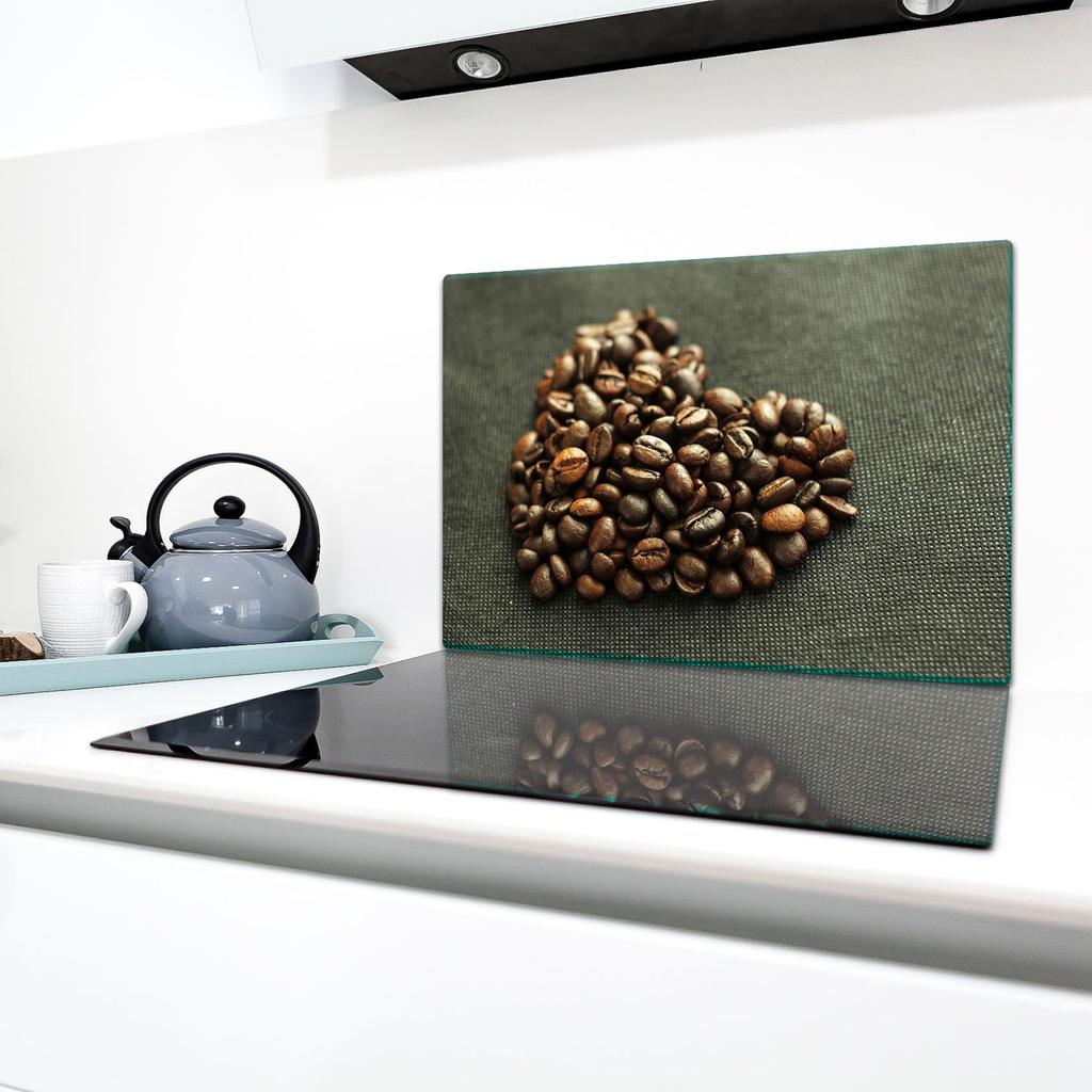 GLASS PROTECTIVE PLATE FOR STOVE 80x52 COFFEE