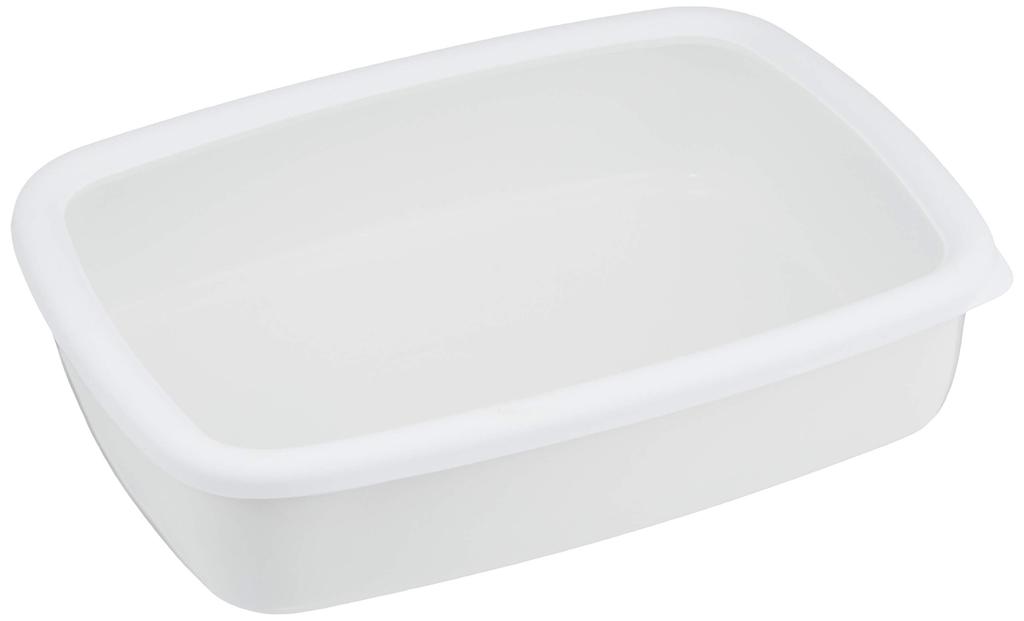 Fuji Enamel Shallow Storage Large with Freezer Conte White Container, Size, 1.6L, Canister, Lid, IH, Oven, Compatible, KE-L LW,