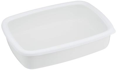 Fuji Emaille Flache Aufbewahrung Groß mit Gefrierfach Conte Weiß Behälter, Größe, 1,6L, Kanister, Deckel, IH, Backofen, Kompatibel, KE-L LW,