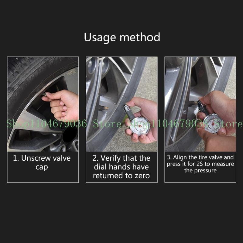 652F Accurate Air Pressure Tire Gauge 0-100PSI Air Meter Tester for Truck Car Bike Tire Measurement Pressure Gauge