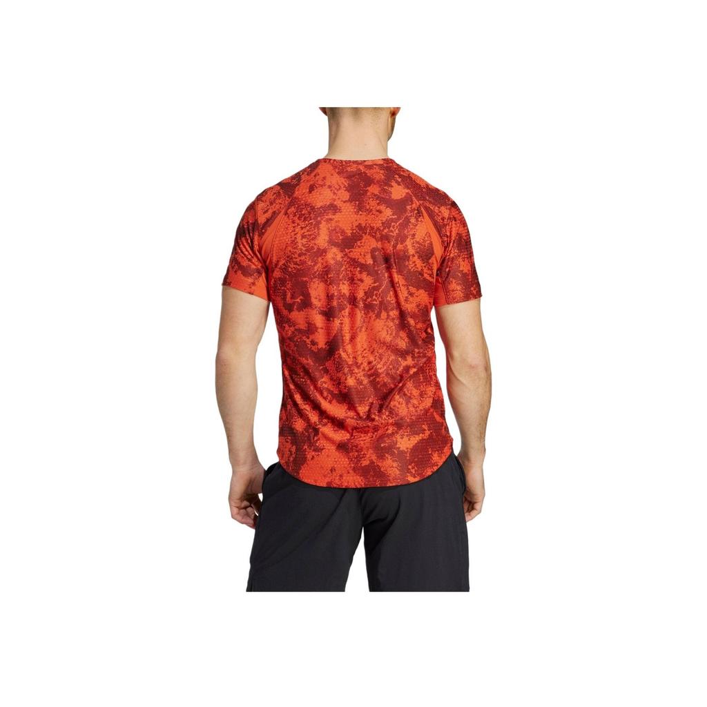Adidas Graphic Print Sports Short-Sleeve T-shirt Men Tops Vintage-Red IB4607