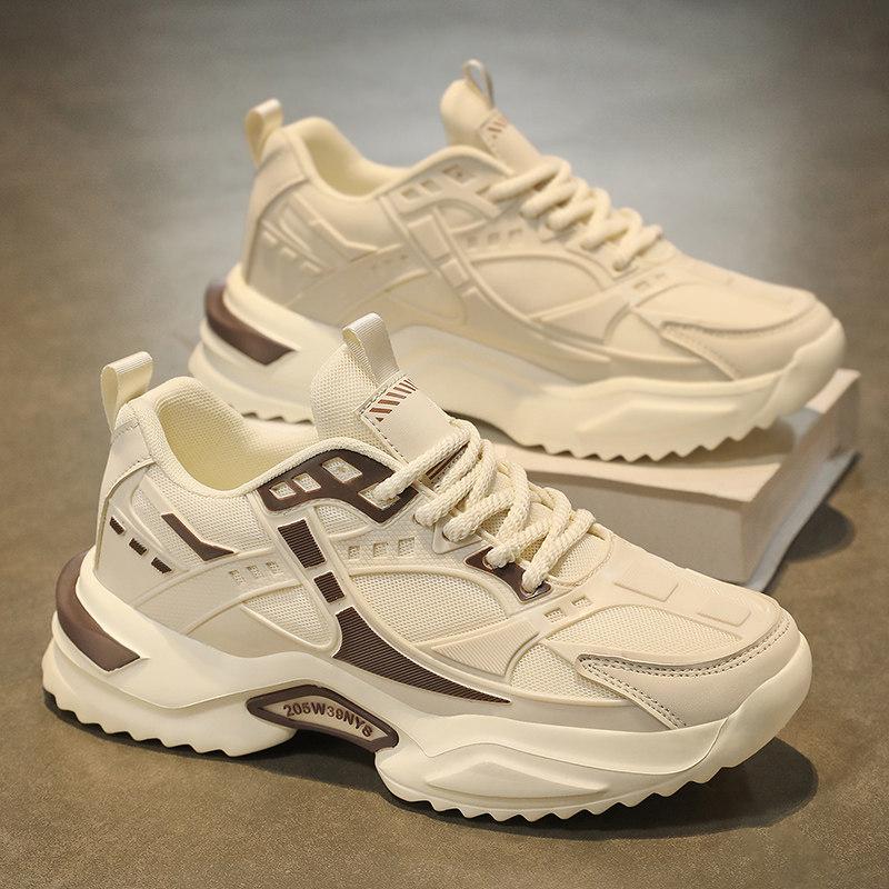 Men's Shoes 2025 Red Height Increasing Ins Trendy Teenagers Sports Running Dad
