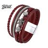 Bracelet Casual Accessory Women Braided Multi-Layer Bohemian Faux Leather Rope