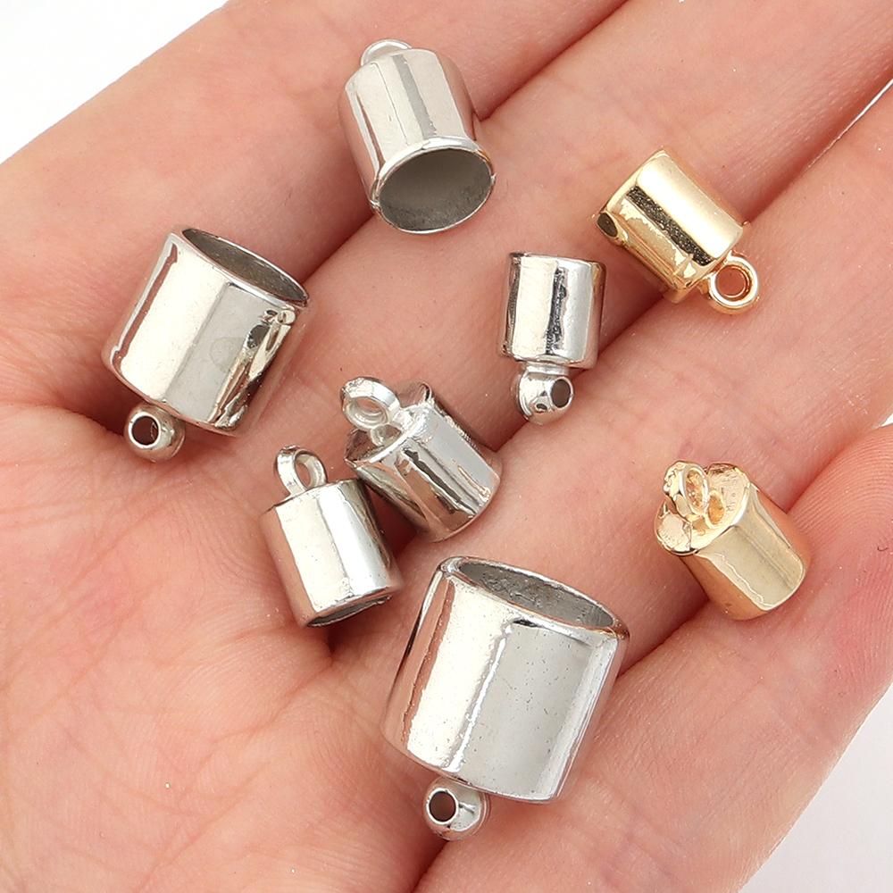 50-100pcs/lot CCB Crimp End Caps Tassel Leather Cords End Tip Beads Caps For DIY Bracelet Necklace Jewelry Making Accessories