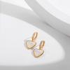 New Retro Sea Abalone Shell Pearl Heart Pendant Drop Earrings for Women Geometrice Round Hoops Ear Buckle Vintage Jewelry Gifts
