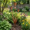Weatherproof Metal Floral Garden Stake Handcrafted Three Calla Lilies Sculpture  Patio