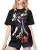Maglietta Akame Ga Kill Akame Anime da Ragazza Casual Girocollo Estiva Maniche Corte Baseball Tee1