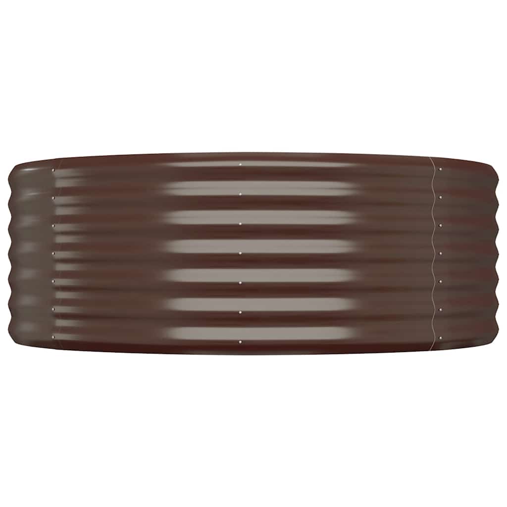Vidaxl Raised Planter, Powder-Coated Steel 100X100X36 Cm, Brown