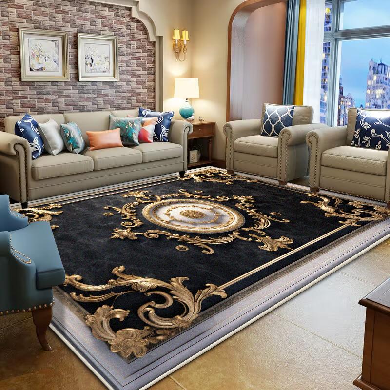 Modern Gold Bedroom Carpet Washable room decoration Light Luxury Large Room Rugs Non-slip Lounge Rug Parlor Coffee Tables Mat