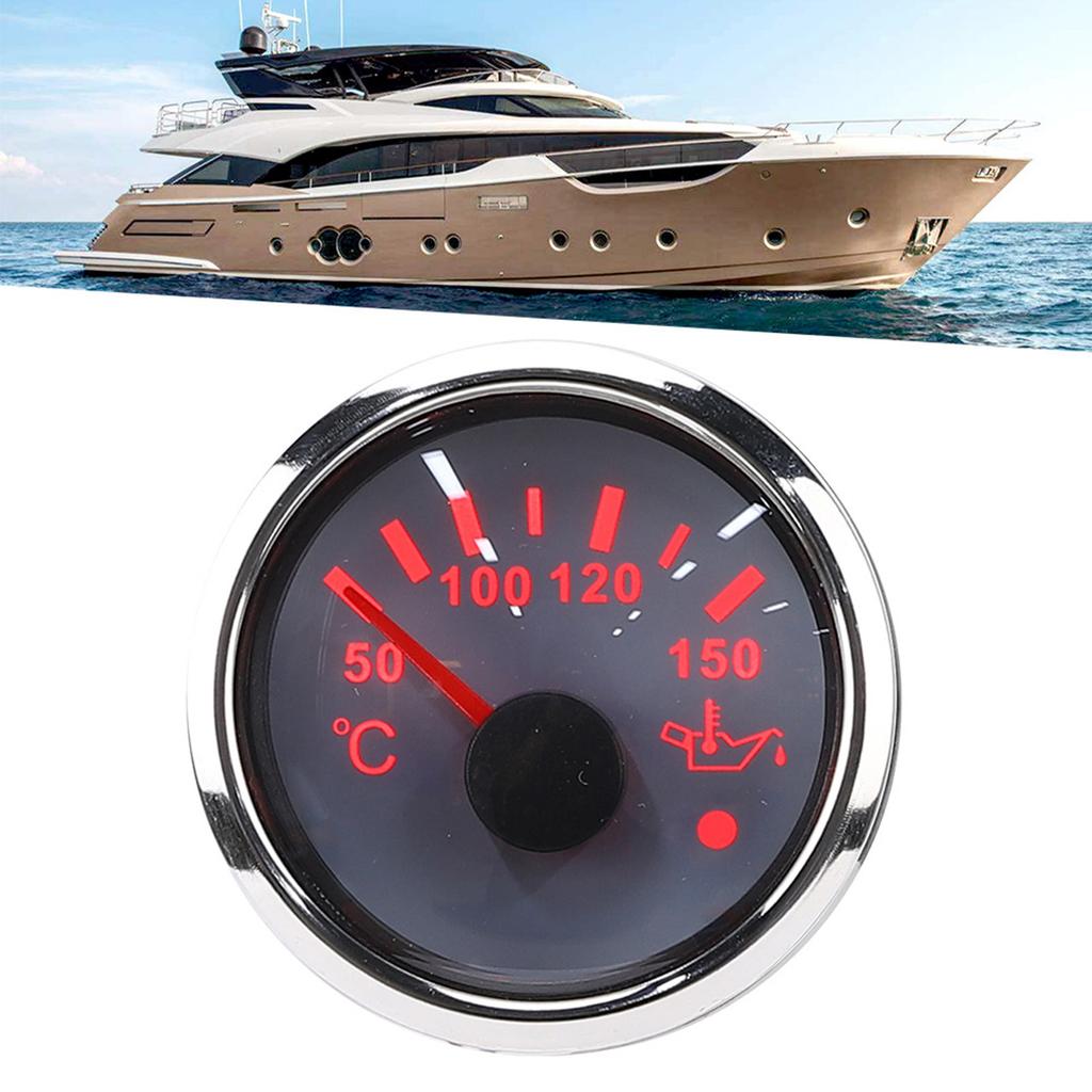 Öltemperaturanzeige 52mm 2 Zoll Intelligenter Alarm Edelstahl 316 für Auto BootWeiß