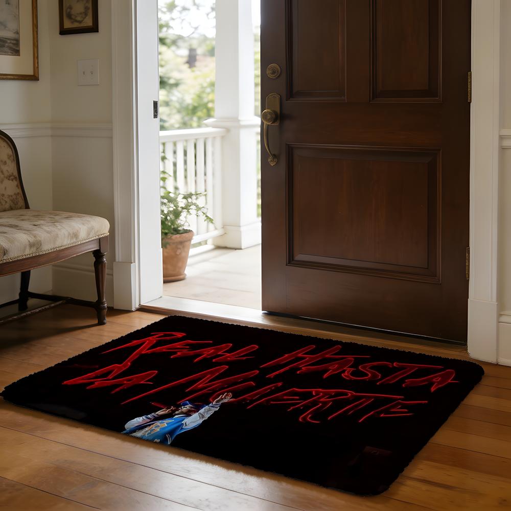 Floor Mat Soft Flannel Rug Non Slip Absorbent Mat for Bathroom Bedroom Home Decor A Anuel AA Rapper Hip Hop Singer Anmie