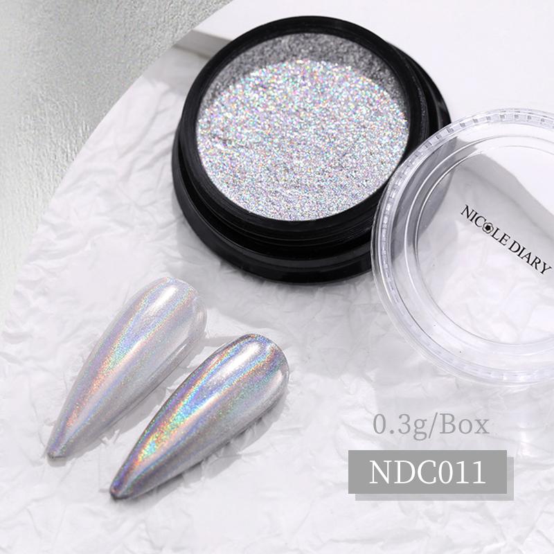 Silver Nail Glitter Powder Metallic Effect Pigment UV Gel Polish Flakes Dust Manicure Decoration Nails Accessories