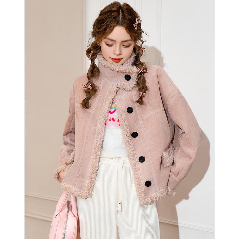 ET BOITE Women's Fleece-Lined Stand Collar Casual Jacket