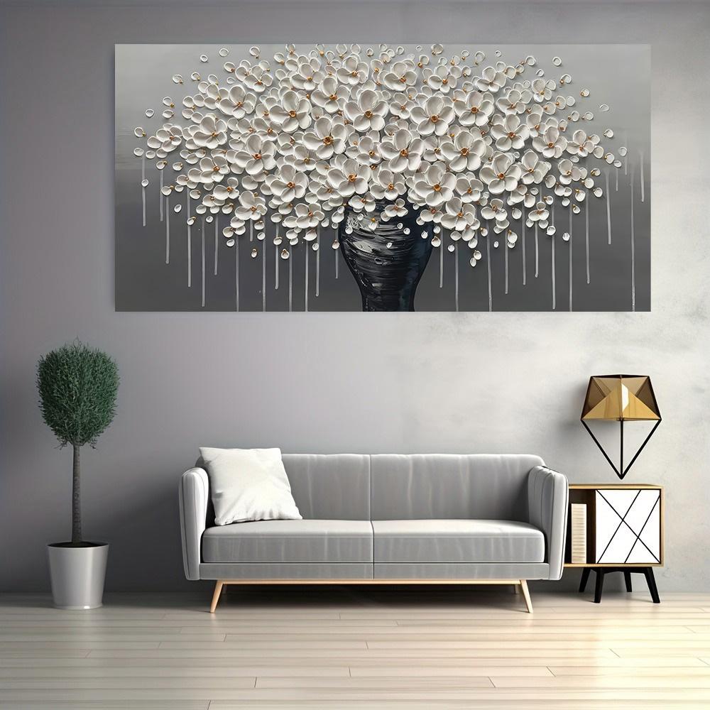 Nordic Luxury Floral Tree Posters and Prints Wall Picture Modern Abstract White Flower Picture Canvas Painting for Gallery Home Decor