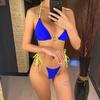 Splicing Halter Mini Thong High Cut Bikini Women Swimwear Female Swimsuit Two-Pieces Bikini Set Bather Bathing Suit Swim
