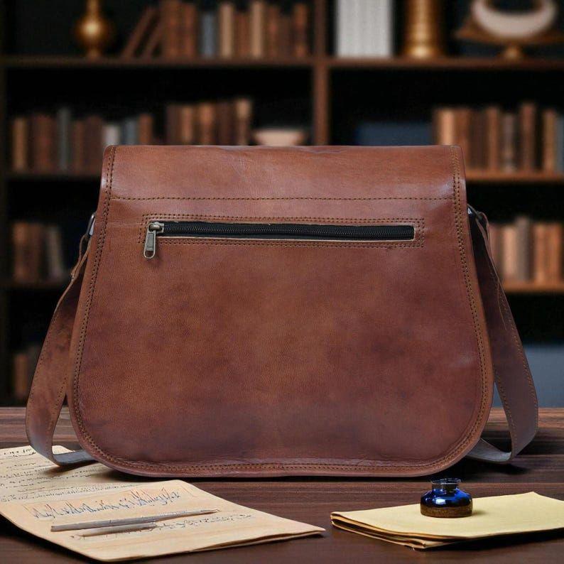 Handmade Vintage Leather Shoulder Bag – Genuine Leather Messenger Satchel for Men & Women | Classic Everyday Crossbody with Adjustable Strap