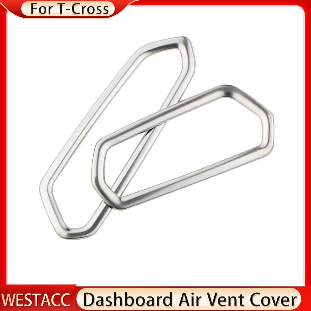 Car Air Vent Outlet Frame Sticker Trim Cover for Volkswagen VW T-cross Tcross 2018    2022 2023 LHD