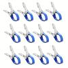 6/12PCS Stainless Steel Pool Cover Clips With Plastic Handles Windproof Scratch-Resistant Spring Clips Organization Tools