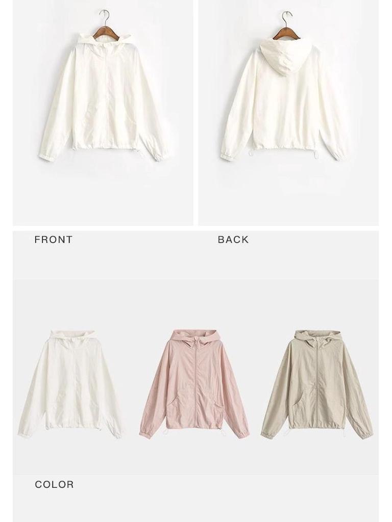 Women's Spring Hooded Windbreaker: Lightweight Anti-UV Sun Protection Jacket