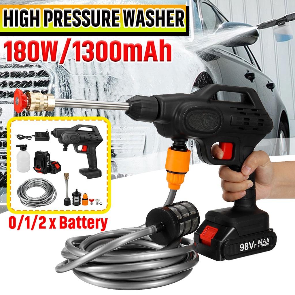 180W 98VF Portable Wash Water Guns Spray Cordless Water Jet High Pressure Car Wash Guns Electric Car Washer