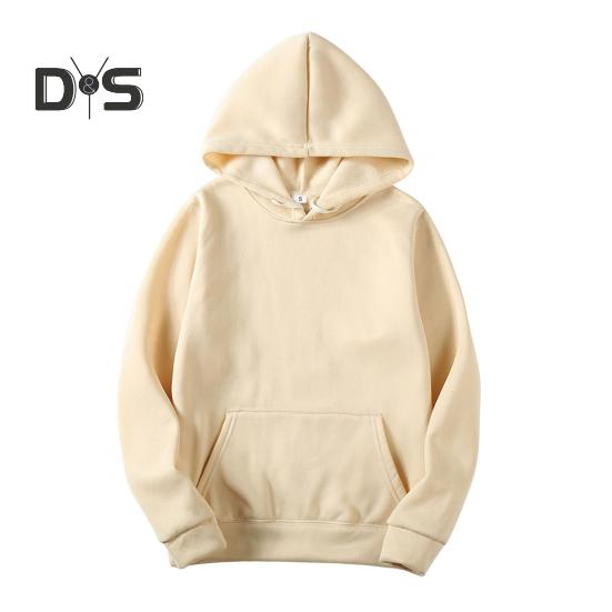 Толстовка унисекс с большим передним карманом, однотонная свободная толстовка с капюшоном, длинные рукава, повседневная спортивная толстовка с капюшоном S хаки