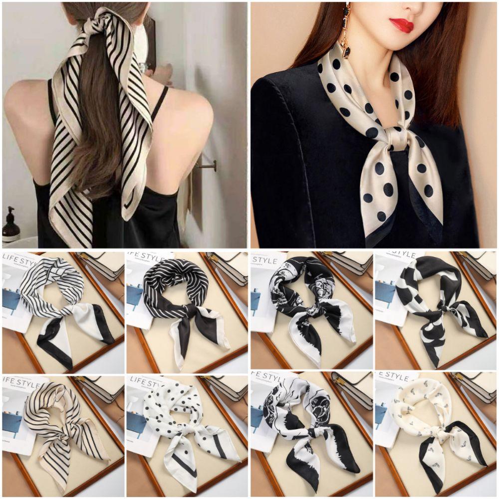 Square Hair Scarf Double Sides Neckerchief Fashion Silk Scarf  Gift