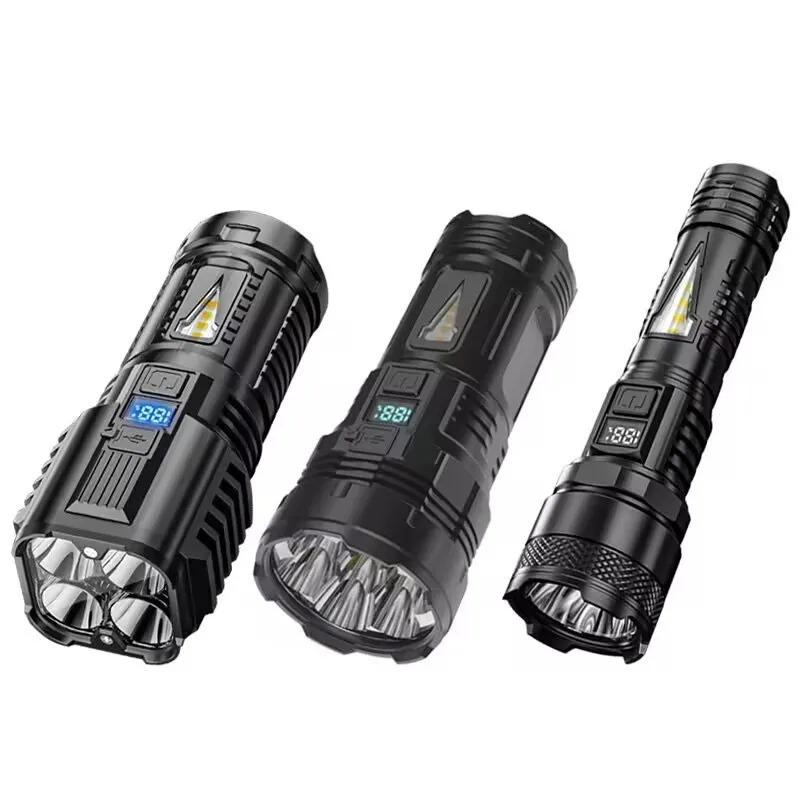Super Bright 7*LED Flashlight High Light 4 Modes USB Rechageable Portable COB Hand Lamps Outdoor Camping Emergency Hand Lanterns