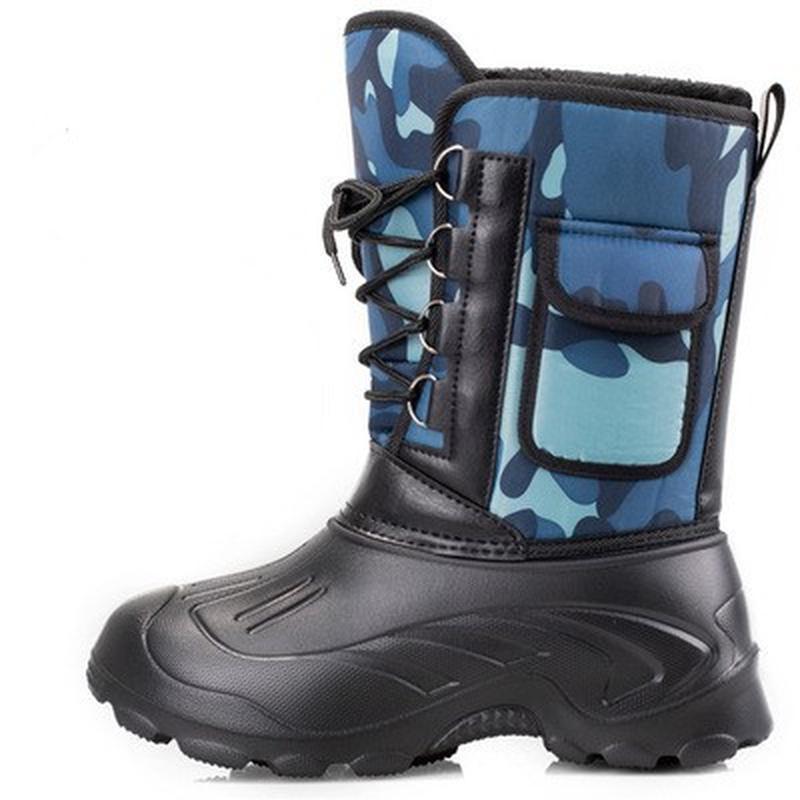 Men's Outdoor Waterproof Non - Slip Fishing Boots Winter Warm Snow Boots Skiing Hiking Shoes