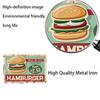Hot Dog Fresh Hamburgers Metal Tin Signs BBQ Vintage Posters Home Kitchen Wall Decor Iron Plate Painting Fast Food Shop Plaques
