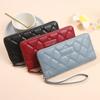 Ladies Lg Pure Color Wallet Card Holder High-End Feelings Cross-Border Zipper Clutch Handbag