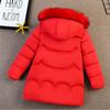 Girls' Winter Clothes Cotton Jacket with Thick Collar Down Cotton Jacket Long Length
