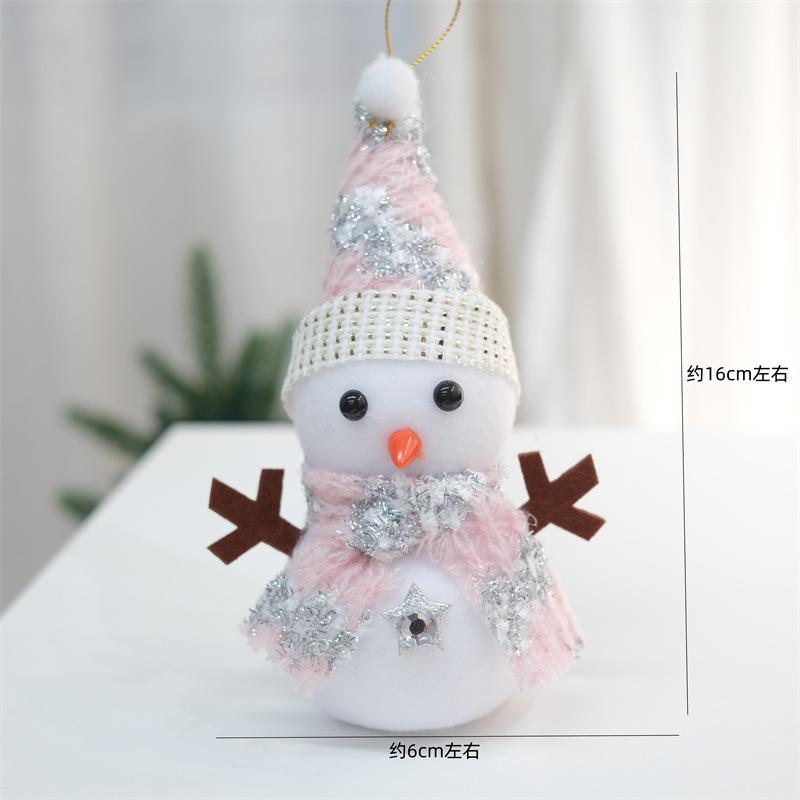 Christmas Cute Snowman Pendant Christmas Tree Decoration Pendant Gift Box Plush Pendant for Christmas Party Gift 1pcs