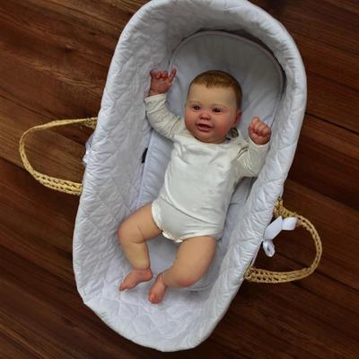 24'' 60cm Cloth Body Reborn Doll KODI Cosplay Boy Baby Dolls Real Like Hand Draw Hair Bald Newborn Doll Cute Smiling Fat Simulation Dolls for Kids Toy