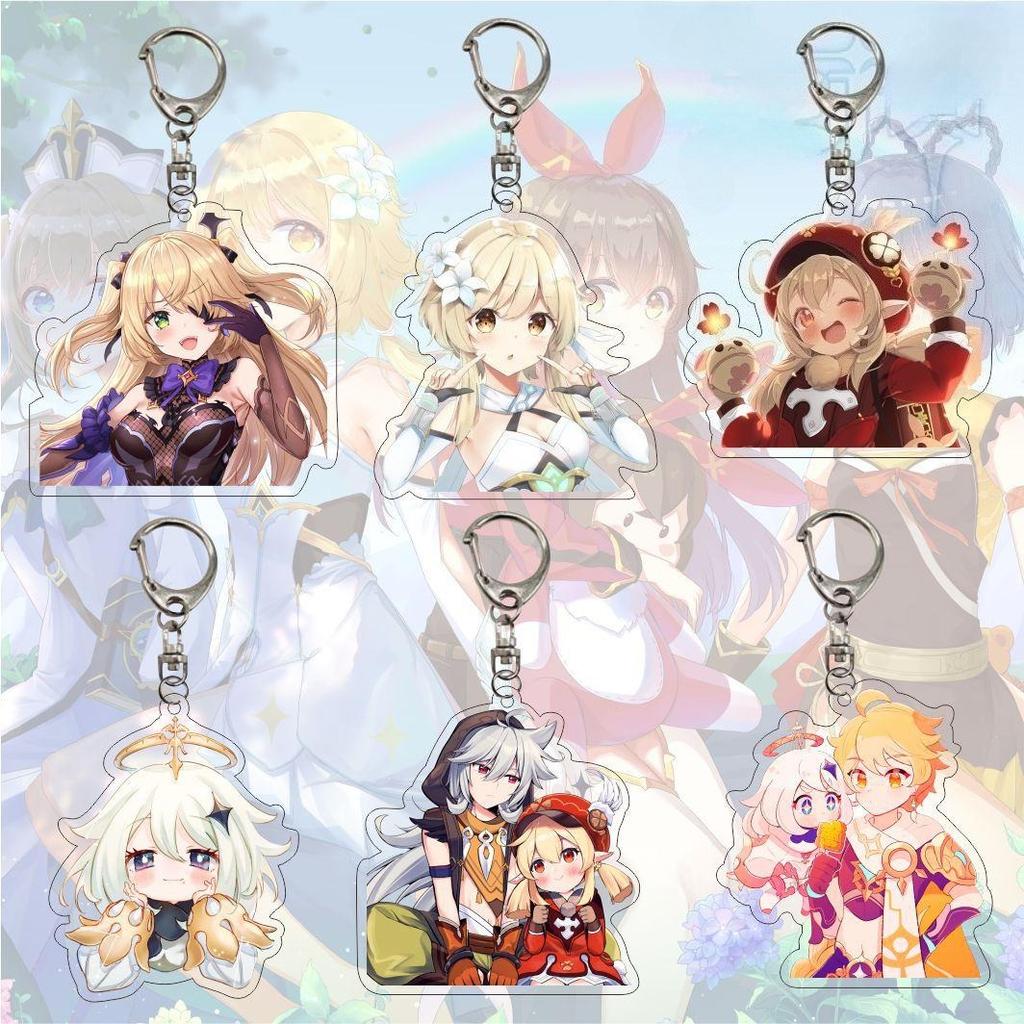 Cartoon Anime Keychain Acrylic Double Sided Keyring Jewelry Accessories for Fans Gifts