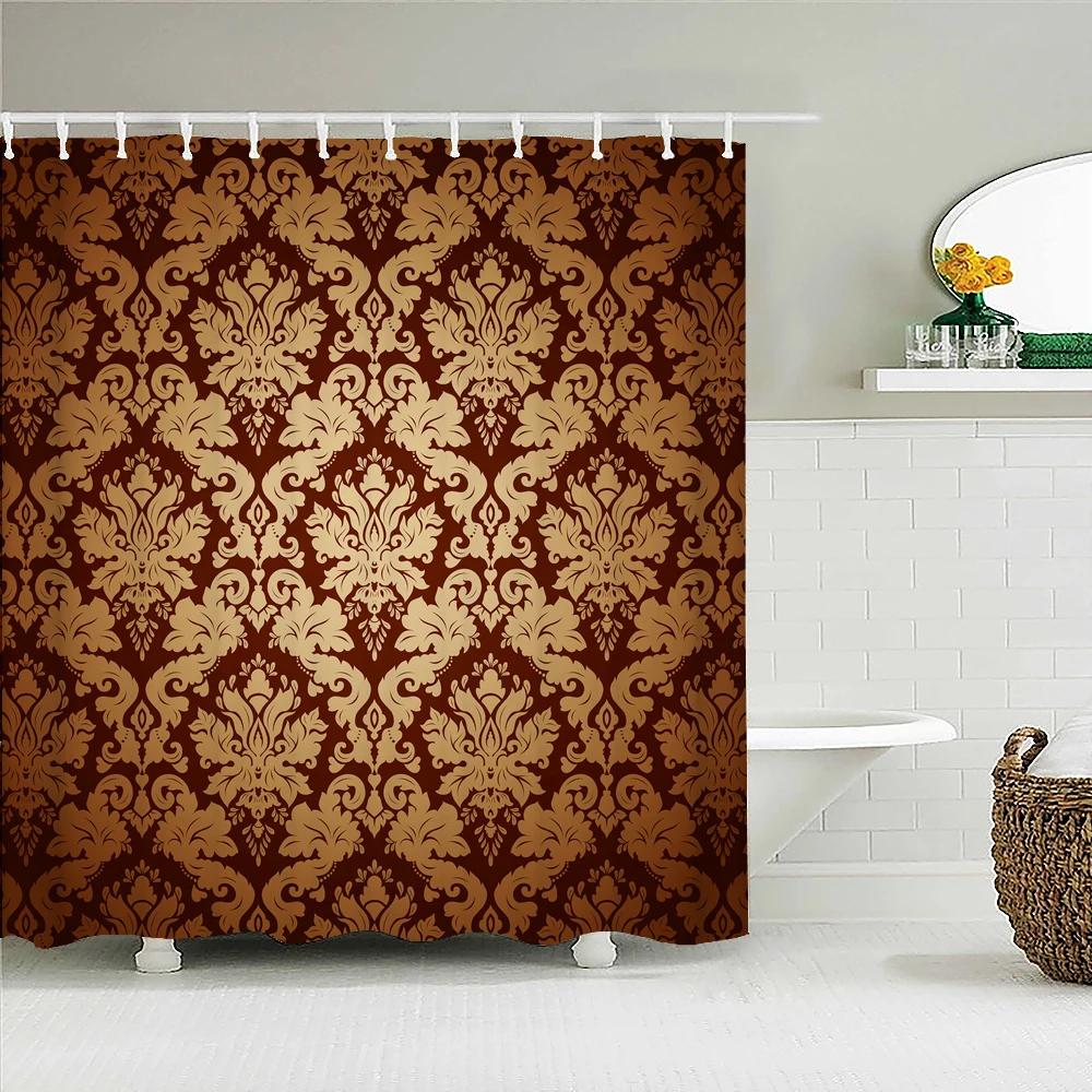 Waterproof Fabric Shower Curtain For Bathroom Colorful Bohemian Print Bathtub Curtains Polyester Bathroom Curtain With 12 Hooks
