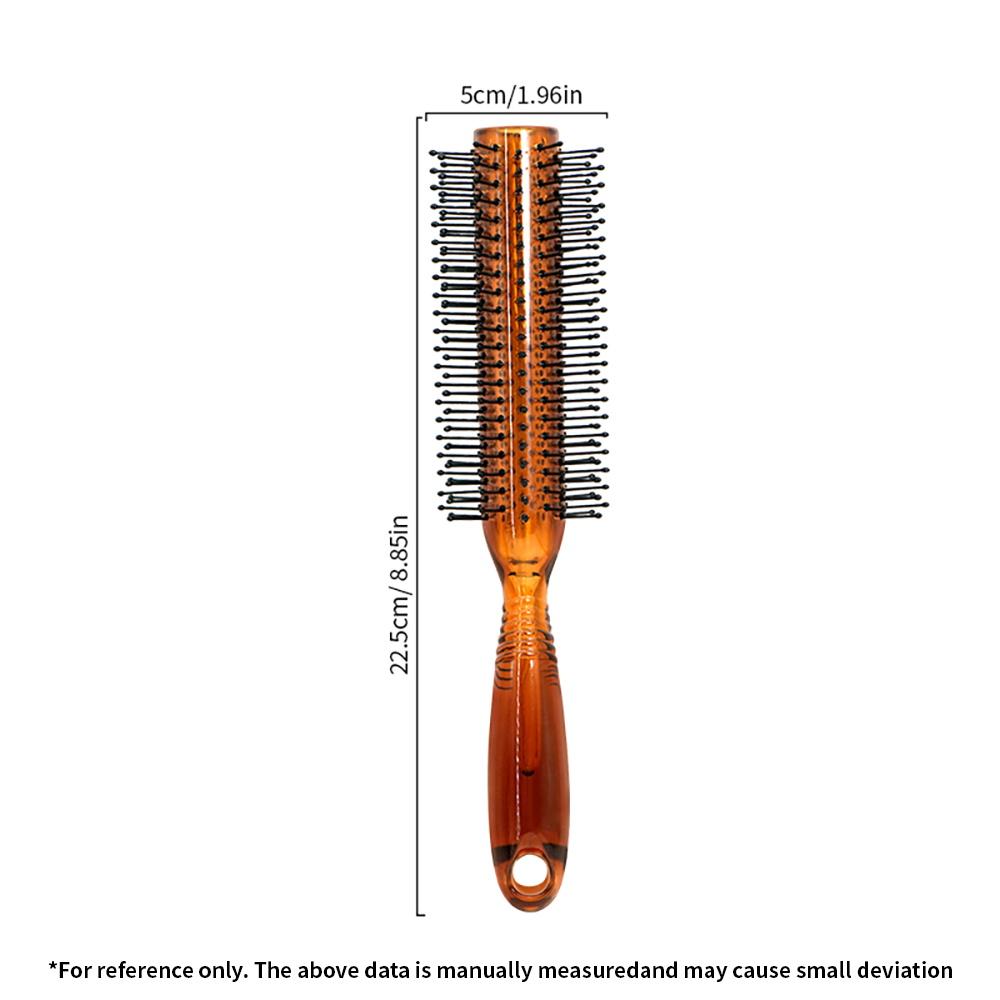 Professional Round Hair Brush - Soft Bristles, Anti-Static, Scalp Massager - Salon & Home Styling Comb (Plastic Handle)