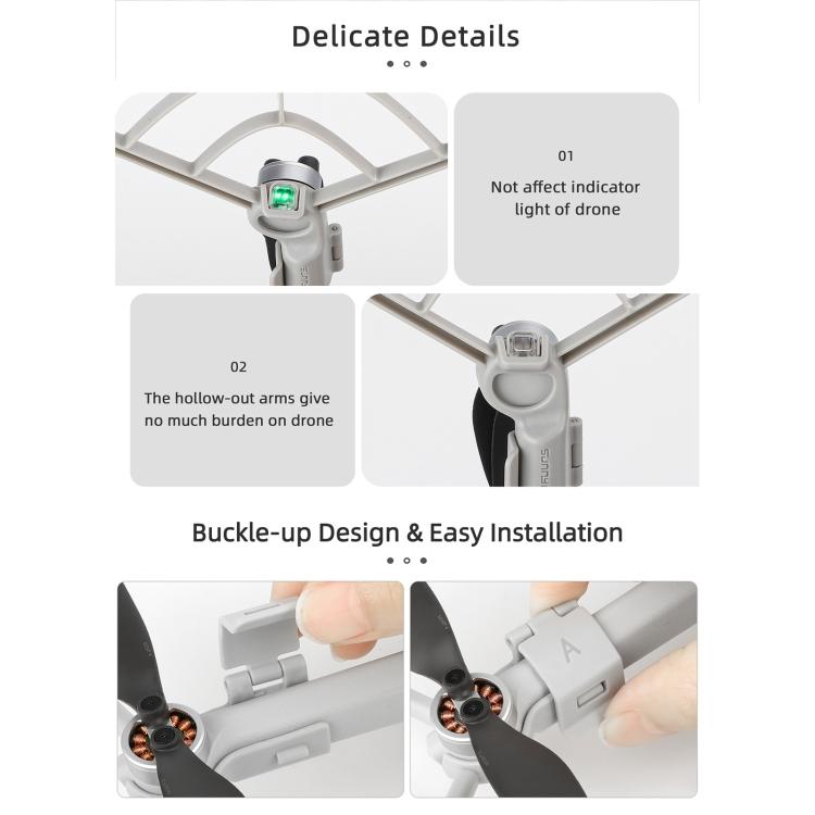 Do DJI Mini 4 Pro Sunnylife N4P-KC712 Drone Osłona śmigła Pierścień antykolizyjny (Szary)