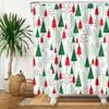 Christmas Tree Shower Curtain Green Red Xmas Trees Shower Curtains For Bathroom Decorations New Year Holiday Bathroom Curtain