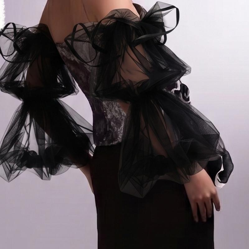 Bridal Arm Sleeves Flared Sheer Bishop Sleeve Design Perfect Pairing With Various Gowns