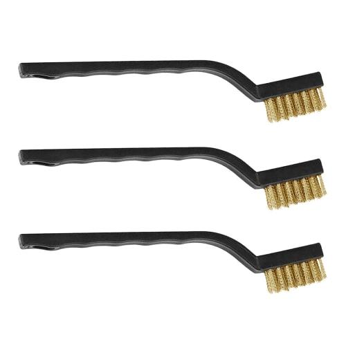 Samcos 3-Piece Wire Brush Set with Holes for Rust and High-Intensity Cleaning (Copper Wire Brush)
