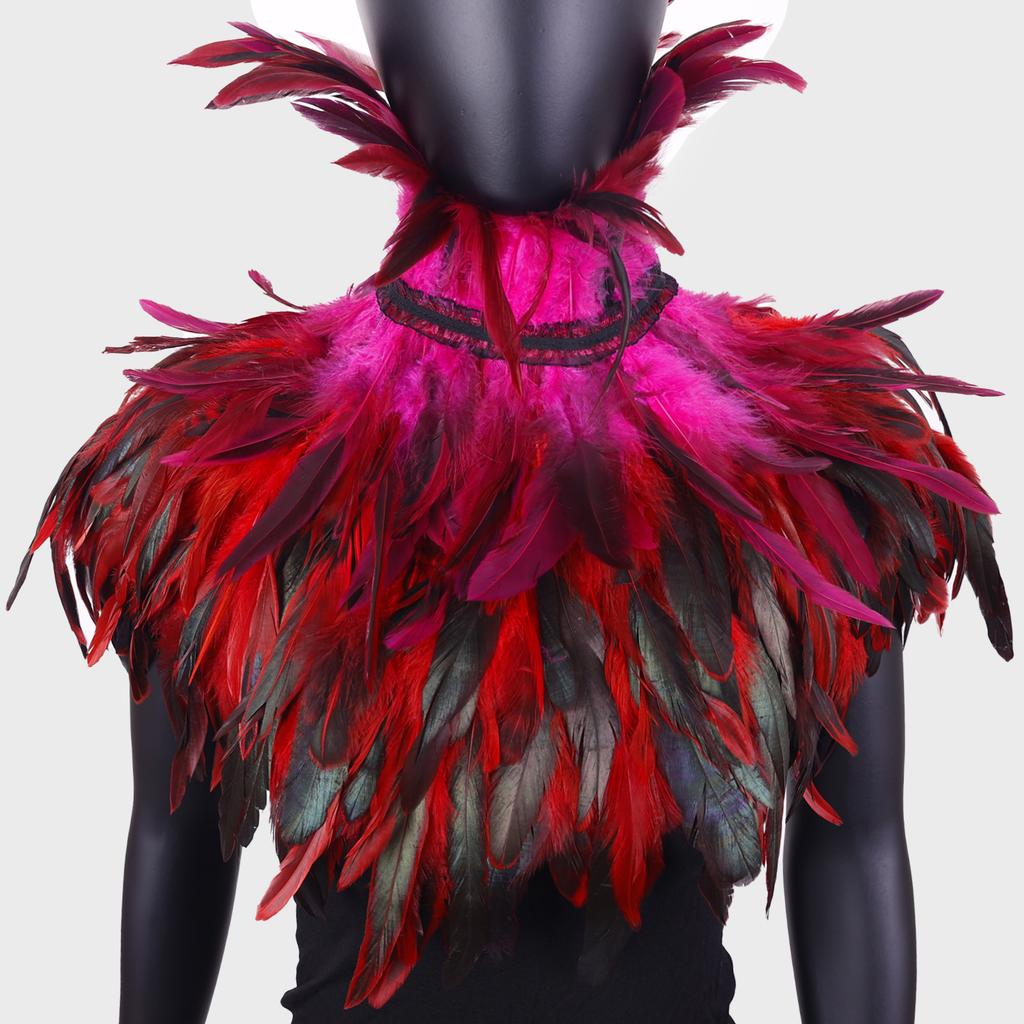 Szal z piór, Peleryna na bal, Bal kostiumowy, Dekoracja na przyjęcie, Szalik z piór kurzych, Płaszcz na Halloween