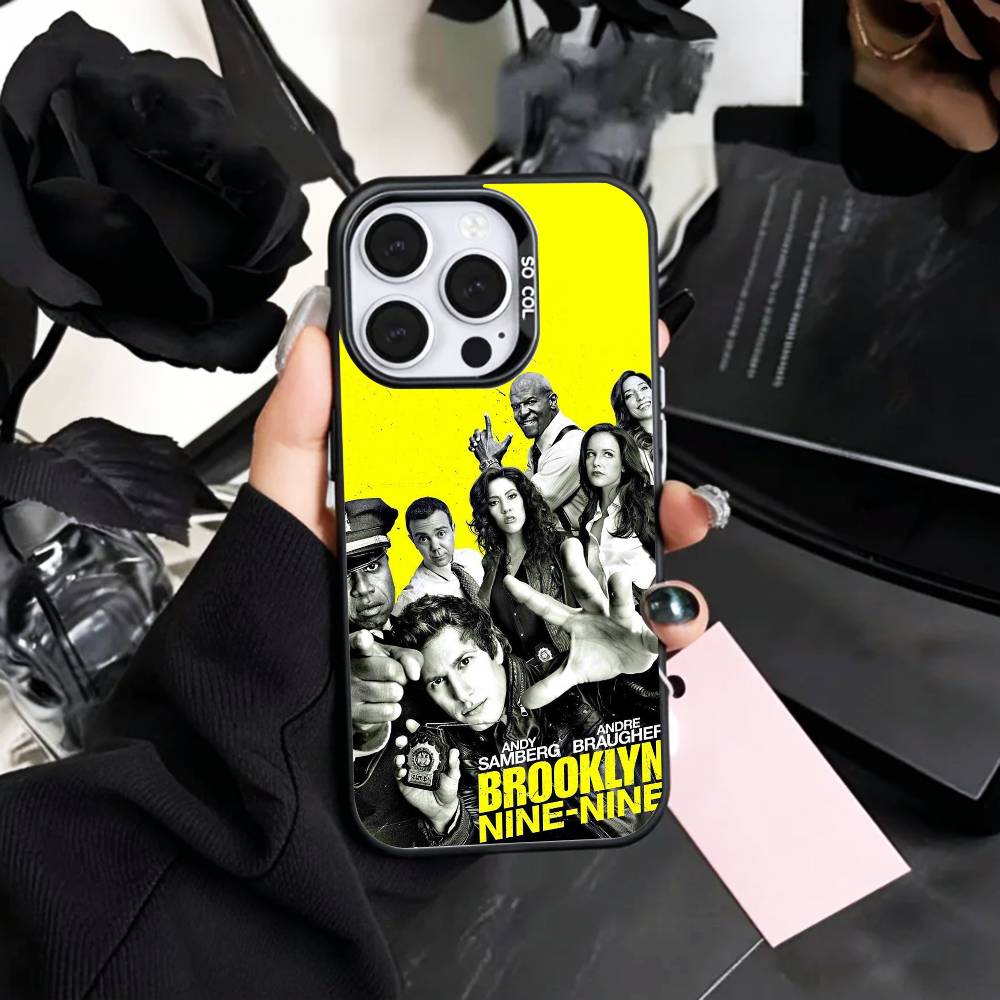 TV B-Brooklyn N-Nine 99 Coque de téléphone pour iPhone17,16,15,14,13,12,11 Plus,Pro Max Argenté Coloré Couverture Intérieure Plaqué