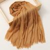 Foreign Trade Silk Scarf Cotton And Linen Headscarf Women'S Spring And Summer Solid Color Japanese And Korean Scarf Sun Protection Warm Shawl Hair