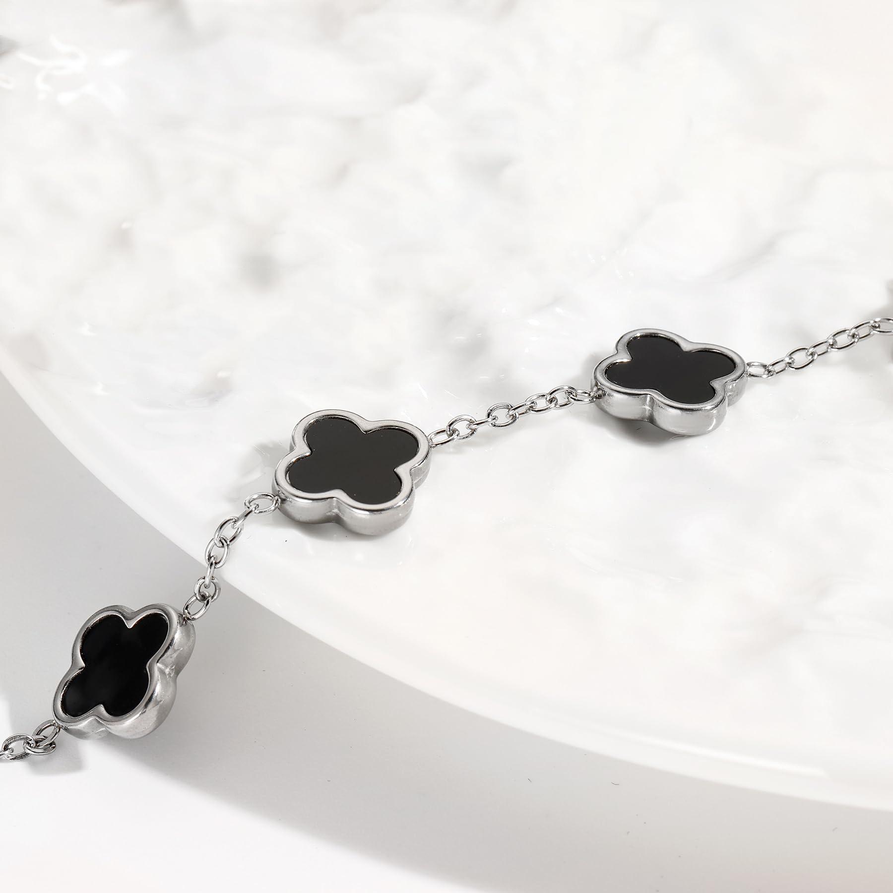 

18k Gold-Plated Polished Titanium Steel Four-Leaf Clover Bracelet - Fade-Resistant High-End Jewelry