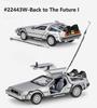 WELLY 1:24 Diecast Alloy Model Car DMC-12 delorean back to the future Time Machine Metal Toy Car For Kid Toy Gift Collection