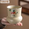 400ml Hand-painted Pomegranate Jianshui Washing Cup Bowl Tea Residue Bucket Tea Garbage Can Chaxi Chinese Tea Set Ornaments