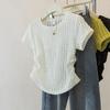 Womens Casual Solid Color Ruched Short Sleeve T Shirt